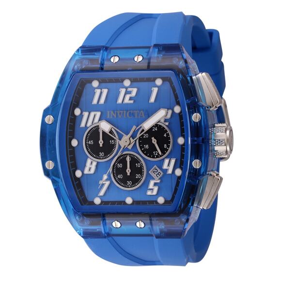 Invicta Men Watch S1 Rally Anatomic 47mm Quartz Chronograph Blue Silicone Strap - Picture 1 of 7